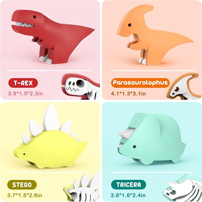 Magnetic Animal Building Toys, STEM Toddler Learning Toys 3D Puzzle Animals for Boys Girls, Educational Magnetic Travel Montessori Toy Lion Elephant, Unique Birthday Gift (Dinosaur Animals, Count, 4)