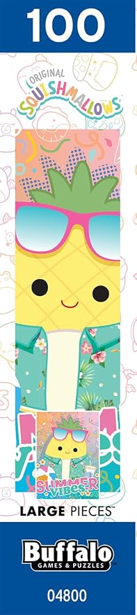 Buffalo Games - 100 Piece Squishmallows Jigsaw Puzzle for Kids Ages 6+ | Officially Licensed, Made in the USA, Recycled Board, Poster Included, 15 in x 11 in, Giftable