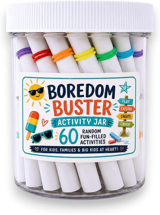 Boredom Buster Activity Jar with 60 Screen-Free Kids Activities | Family Activities, 60 Activities, Screen-Free Fun, Kids & Families, Activity Jar