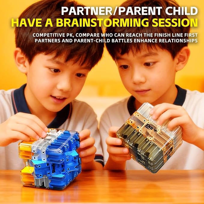 3D Puzzle Cube, Color Matching Game for Kids Ages 5-12, Educational Sensory Toys Gift for Boys Girls Adults (5 6 7 8 9+ Years Old) (Yellow)