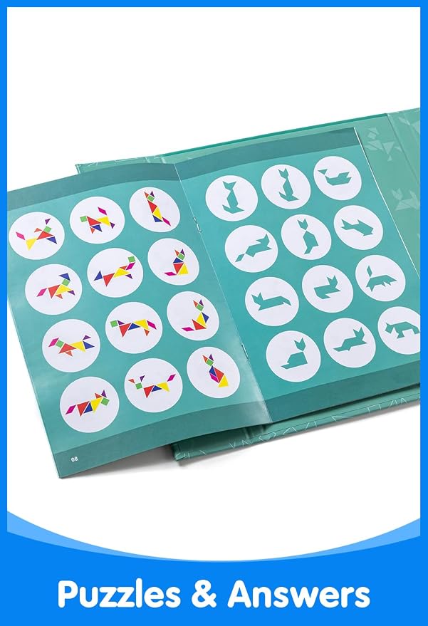 2 Sets Magnetic Travel Tangram for Kids, Tangrams Puzzles | Creative Magnetic Puzzles and Brain - Stimulating Toys, Busy Travel Toys for Car, Cruise & Airplane Rides