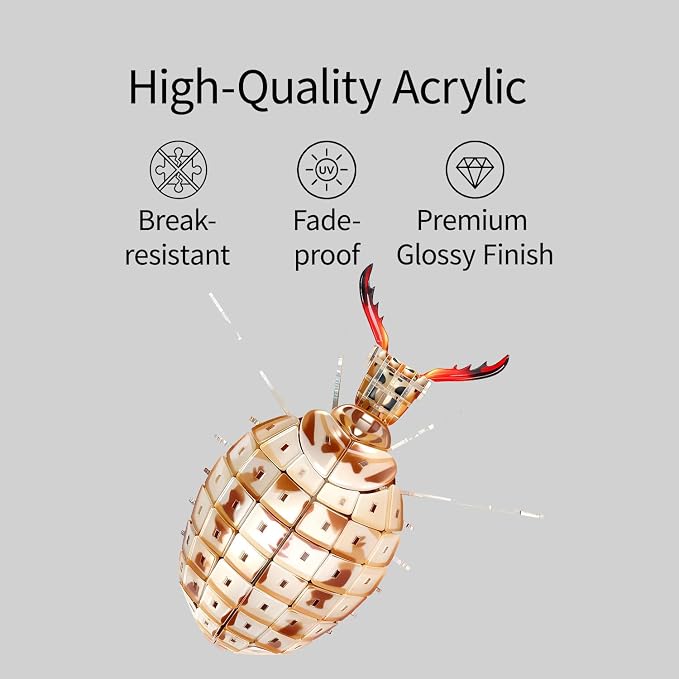 3D Acrylic Insect Puzzle DIY Bug Model Kit Animal STEM Gift | Building Kits Crafts Figurine Sculpture Nature Decoration Educational Display Toys for Kids Teens and Adults (Ant Lion)