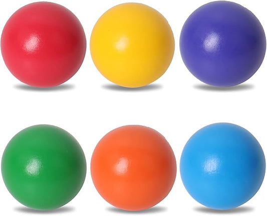 Wooden Rainbow Balls, 6 PCS Colorful Wooden Ball Toys for Toddler & Baby Grasping, Rainbow Ball Matching with Rainbow Stacker