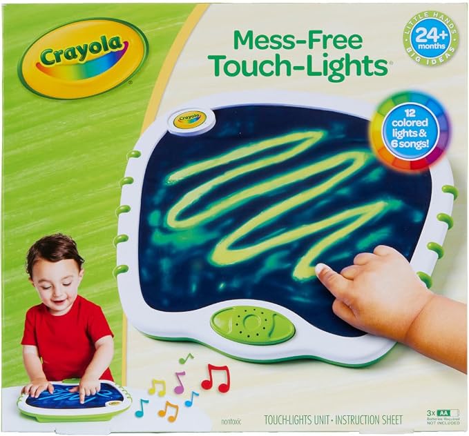 Crayola Toddler Touch Lights, Musical Sensory Toys for Toddlers, Learning Gifts, Light Up Drawing Pad, Mess Free Painting, Travel Activity, 2+