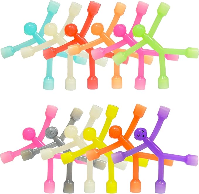 Magnetic Travel Toys for Toddler 12PCS, Colourful Silicone Magnet Men | Quiet Travel Activities for Kids 4-8, Fidget Toys for Car Airplane Road Trip, Sensory Magnetic Gifts for Child 3-12