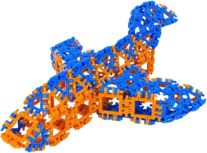 That Hinge Toy 150 Piece Age 7+ STEM Kids Building Toy - Dinosaurs + More | Red + Blue Creative Sensory Construction Tiles - Open Ended Play Gift Boys + Girls - Classroom Homeschool Manipulatives