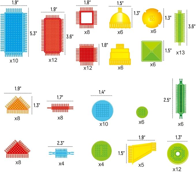 Baby Building Toys, 150pcs Bristle Shape 3D Building Blocks Toy Set | Ages 3, Fine Motor Skills, STEM Educational, Preschool Toys,Creative Open-Ended Play, Storage