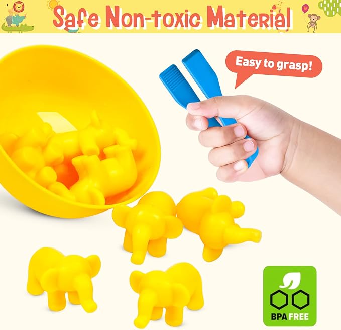 Counting Animals Color Sorting Stacking Matching Games with Rainbow Bowls Montessori Preschool Educational Learning Activities Fine Motor Skills Toys Easter Gift for Kids Ages 3+
