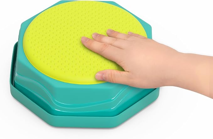 B. toys Balance Beam Set, 10 Beams & 6 Sensory Stepping Stones, Rainbow | Balance & Build Set in rainbow colors with 16 interlocking pieces, 10 beams and 6 sensory stepping stones, Summer, 3+ Years