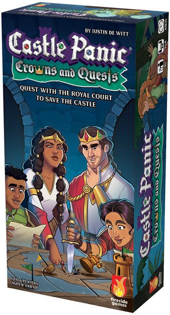 Castle Panic: Crowns and Quests | Expansion | Board Game for Adults and Family | Cooperative | Ages 8+ | for 1 to 6 Players | Average Playtime 45 Minutes | Made by Fireside Games