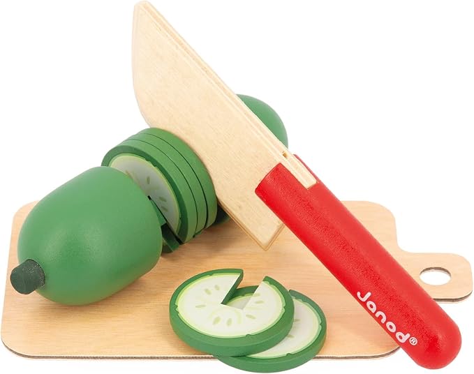JANOD Ratatouille J06626 J06626 Set of 32 Kitchen Accessories with Recipe, Utensil and Imitation Vegetables, FSC Wooden Toy, Ages 3 and Above, Multi-Coloured