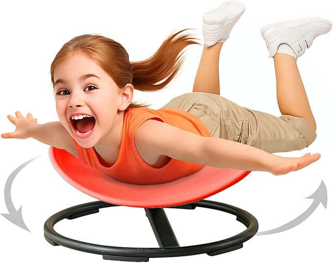 Spinning Chair For Kids With Autism And ADHD, Sensory Sit And Spin Age 3+ | ADHD Chair Helps Release Energy, Improve Motor Skills And Focus Through Fun Movement At Home, School Or Sensory Spaces