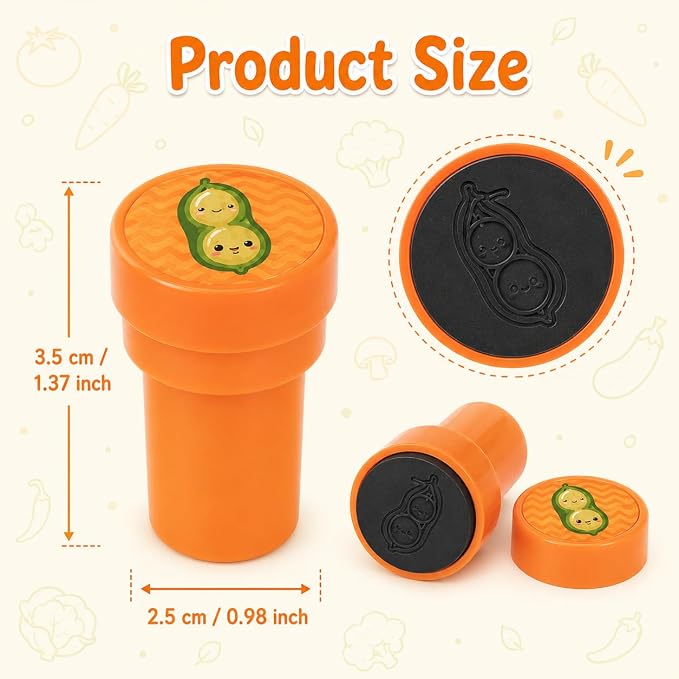 Cinrobiye 24 Pcs Vegetable Stampers Party Favor Set, Cute Veggie Stamps for Kids Birthday Party, Classroom Rewards, Educational Learning Toys, Goody Bag Fillers, Healthy Food Party Supplies