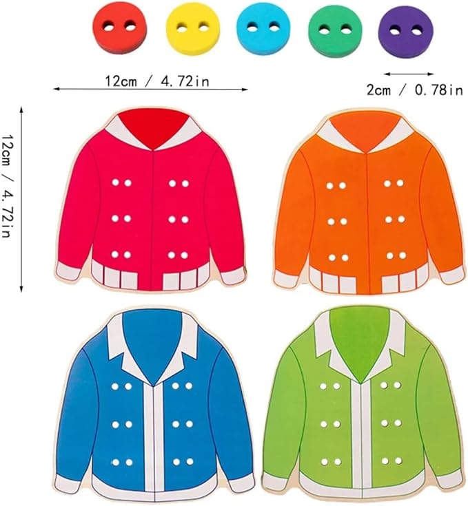 Children Early Education Clothes Threading Button Game Life Skill Teaching Aids Sewing Button Training Kid Board Toy Handmade Knitted Puzzle