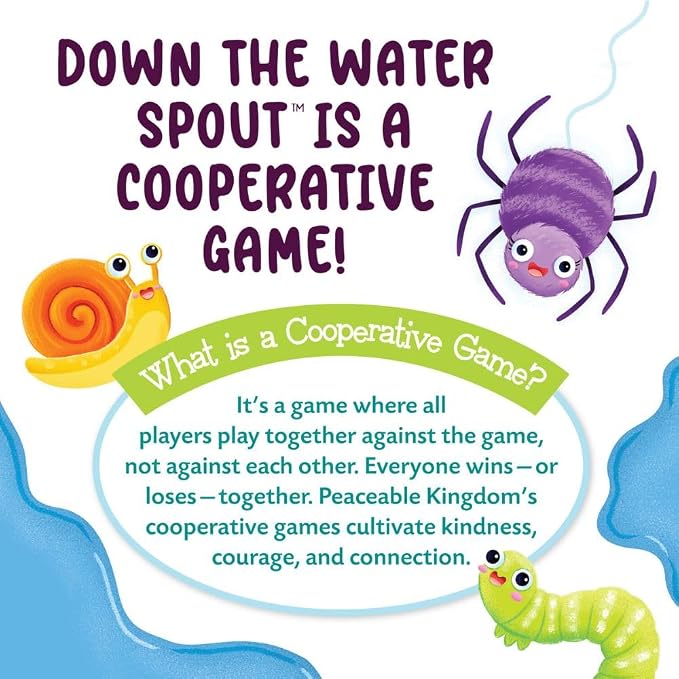 Peaceable Kingdom Down the Waterspout Cooperative Board Game | A cooperative game where players team up to win together, for 2-4 players. Ages 3+.