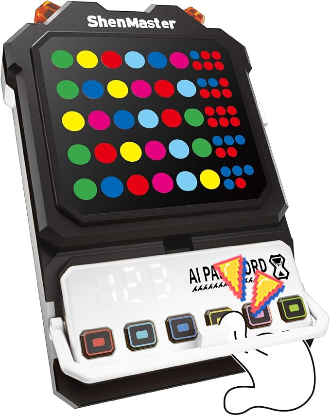 Electronic Mastermind Game, 10,000+ Logic Challenges for 1-8 Players | Handheld logic puzzle includes a clamp and supports solo or group play for kids and adults, at home or while traveling.