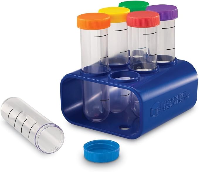 Learning Resources Primary Science Jumbo Test Tubes with Stand | Classroom Test Tubes, STEM Activity, Set of 6 Tubes, Ages 3+