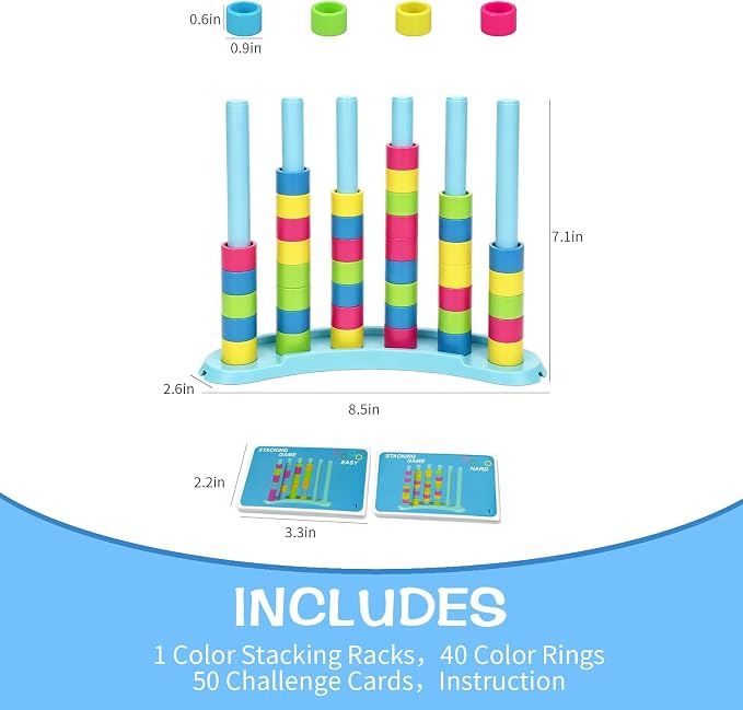 iuuoi Color Matching Challenge Puzzle Game 1 Pack – Fast Pattern Color Sorting & Stacking Toys, Fun Family Board Game for Kids 6-8-12 & Adults, Birthday for Boys & Girls