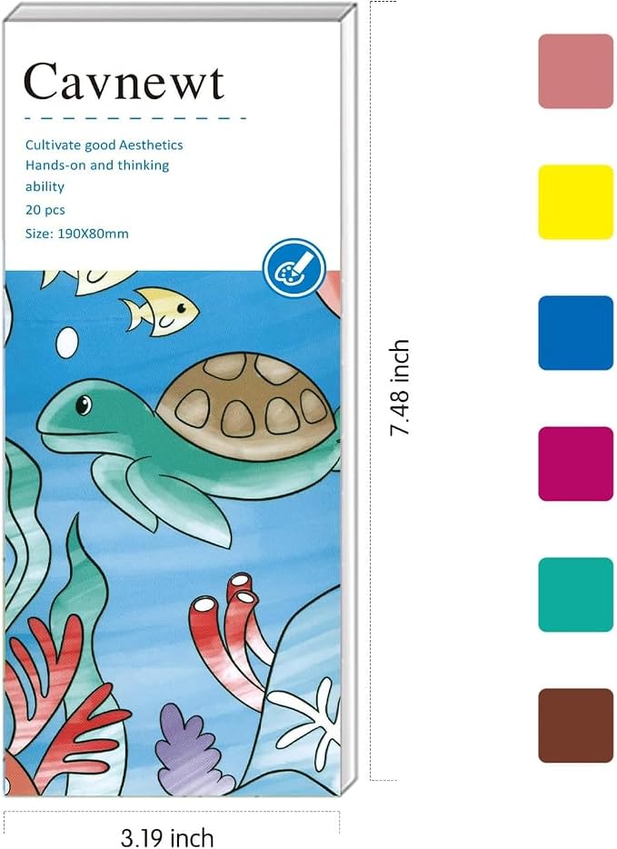 Cavnewt 4Pack Mini Paint Pads, Watercolor Paint Pad, Pocket Watercolor Painting Book, Mess Free Water Color Paint Set Arts, Travel Paint Watercolor Coloring Book Set for Kids, Boys and Girls