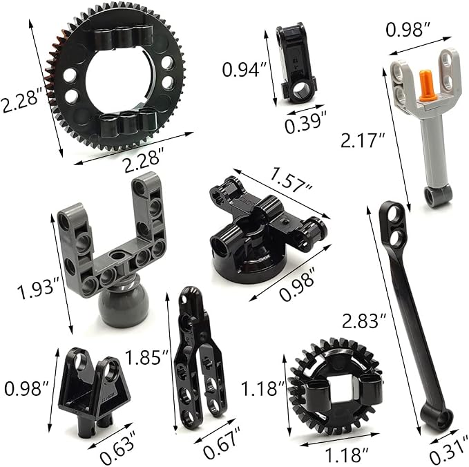 dspitwod MOC Technical Wheels Connectors Rack Gear Car Suspension Building Brick Accessories Pieces Sets STEM Learning Kits Engineering Toy Gift for Kids …