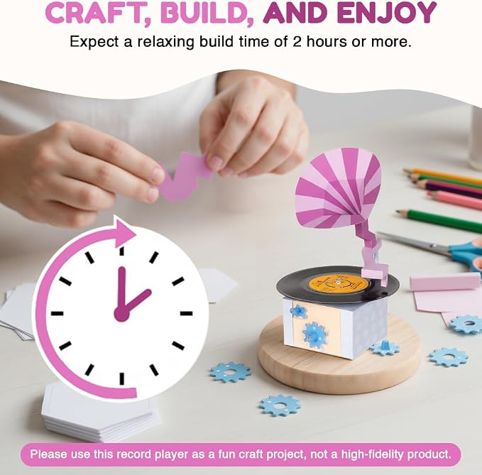Go On Make Me - Animated Paper Craft Kit for Kids and Adults - Screenless STEM Activity - Build Your Own Moving Model (Turntable)