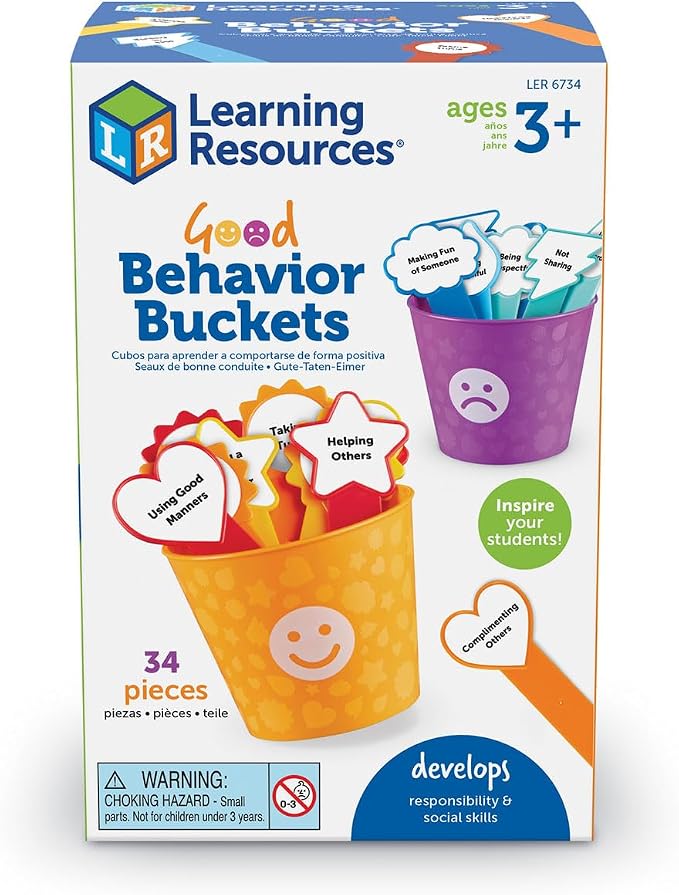 Learning Resources Good Behavior Buckets - Montessori Toys, Calm Down Corner Supplies, Social Emotional Learning Skills Games, Behavior Management Classroom Tools, Fine Motor Preschool, Kids Gifts
