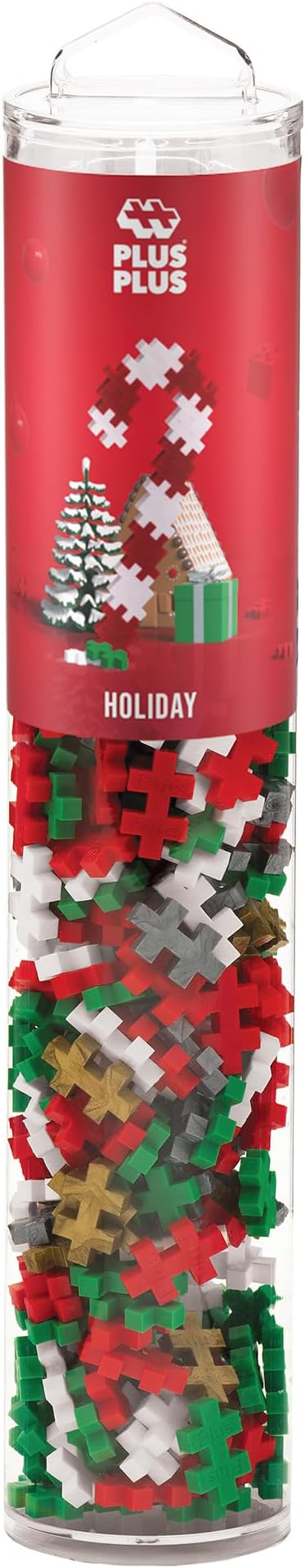 PLUS PLUS 240 Piece Holiday Mix - Mini Waffle Blocks, Classroom Must Haves | STEM Toys, Sensory Bin Fillers, Occupational Therapy Tools, Gifts for Boys & Girls, Christmas Stocking Stuffers for Kids