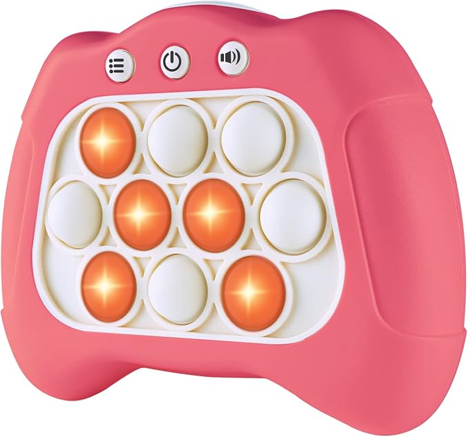 Intoypad Pop The Target! Handheld Speed Push Fidget Game Machine Pink | A Fun Multiplayer Game Sensory Fidget ADHD Autism Toys Birthday Gifts for 6 7 8 9 10 11 12 Years Old Kids Road Trip Car Games