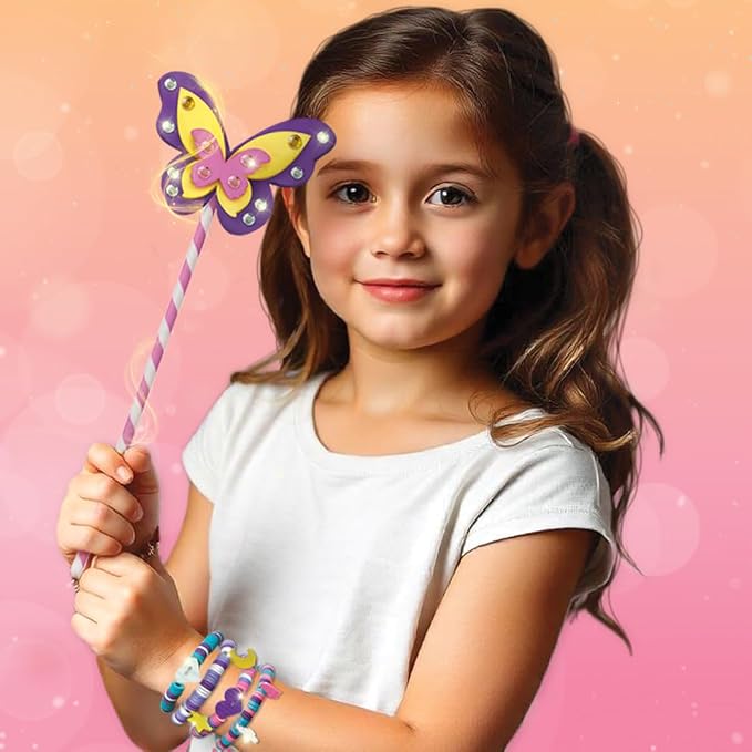 Imagimake Princess Craft Kit, 10 Mess-Free Creative Activities for Girls | Make Charm Bracelets, Butterfly Wands, Photo Frames, Unicorn Pouch, Birthday Gift for Girls Ages 5,6,7,8,9,10,11,12 Years Old