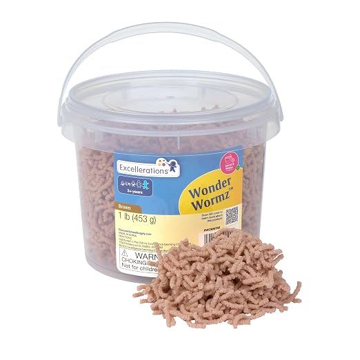 Excellerations Wonder Wormz Sensory Tub - 1 lb Brown Wiggle Sensory Material