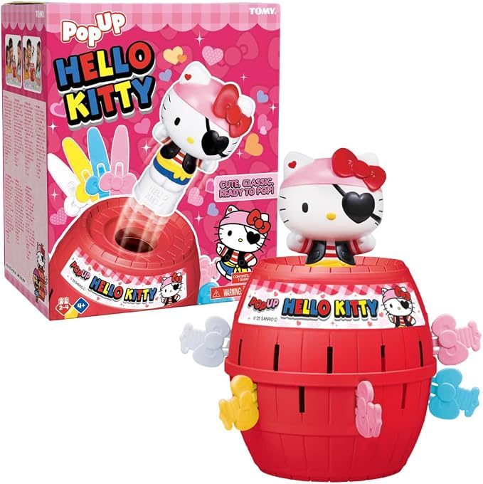 TOMY Pop Up Hello Kitty - Fast-Paced Surprise Action Game with Pop-Up Figure - Officially Licensed Hello Kitty Game from Sanrio - 2–4 Players - Ages 4+