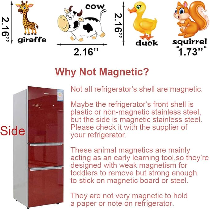 Animal Magnets for Kids, 32 PCS Early Educational Learning Toy | Fridge Magnetic,Cute Animal Refrigerator ABC Alphabet for Toddlers 1-3 ,Preschool Spelling Tool,Gifts