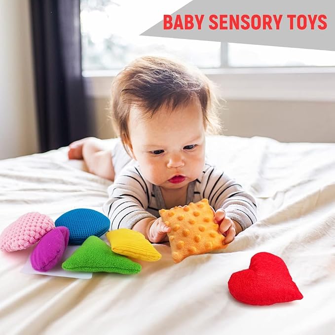 Texture Sensory Bean Bags Set | 13Pack Sensory Toys for Babies, Preschool Toddler Toys, Shape Sensory Bean Bags with Storage Bag