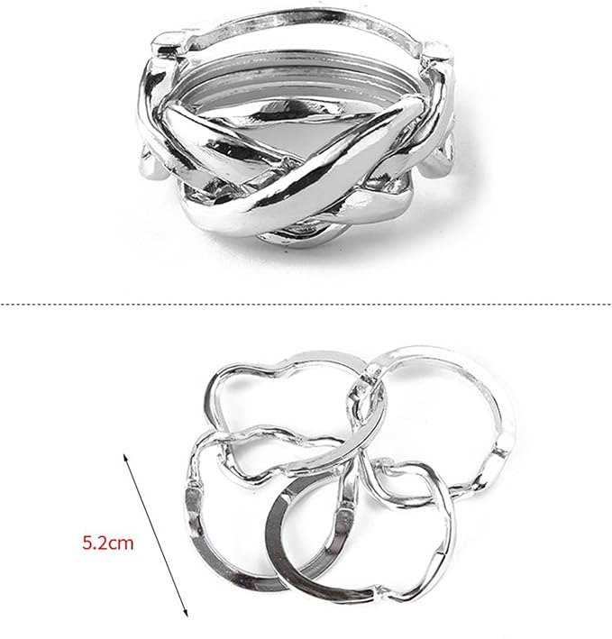 RoseFlower 15 pcs IQ Test Puzzle Brain Teaser Metal Wire Puzzles Mind Game Educational Toys Disentanglement Unlock Interlock Game Magics Trick Toy for Party Favor Kids Adults Challenge Interlock Games