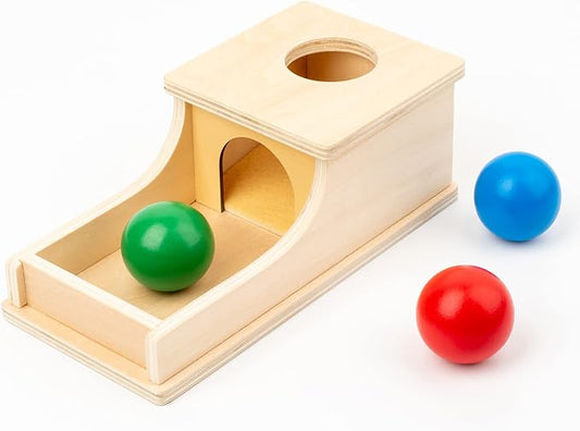 Montessori Toys for 1 Year Old, Ball Drop Toy, Object Permanence Box | Wooden Soft Sound & Fine Motor Skills Baby Ball Drop Play Sorting Toys for 6 8 9 12 Months Toddlers, Infant Early Age Toy