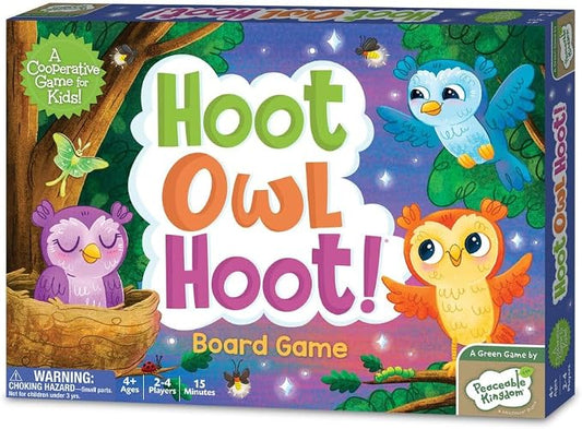 Peaceable Kingdom Hoot Owl Hoot - Cooperative Matching Game For Kids | Cooperative color-matching game—work together to fly the owls home before sunrise. Builds teamwork, ages 4+