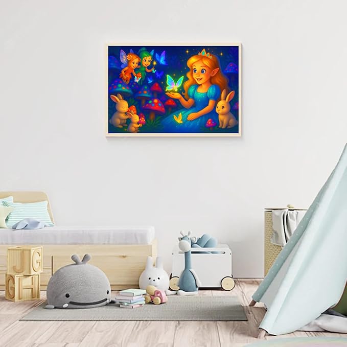 100 Piece Puzzles for Kids Girls Boys Ages 4-10, Fairy Princess and Bunny | Learning Educational Jigsaw Puzzles Toys with Full-size Poster, Holiday/ Birthday/Party/School Gifts for Children