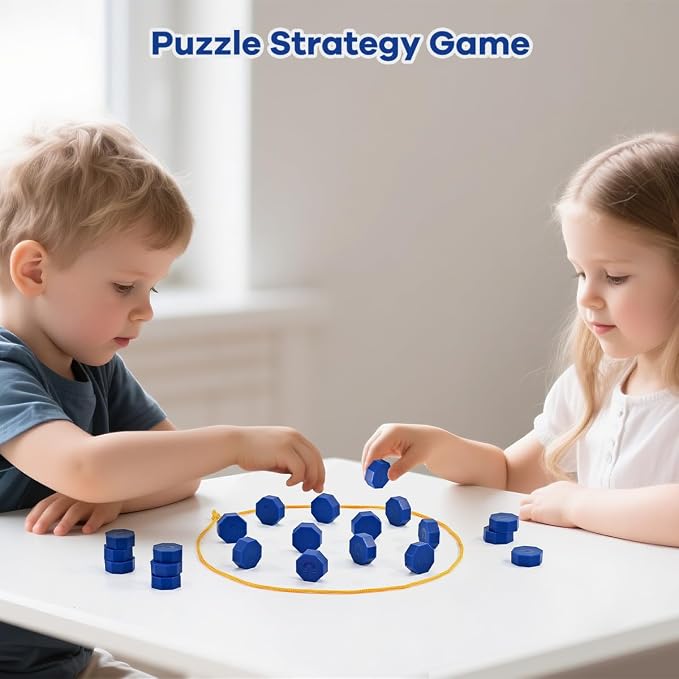 Bameca Magnetic Chess Game with Full-Size Stones, Magnet Game with String | Puzzle Strategy Games, for Family & Party & Travel & Camping, 2 Player Games for Kids & Adults