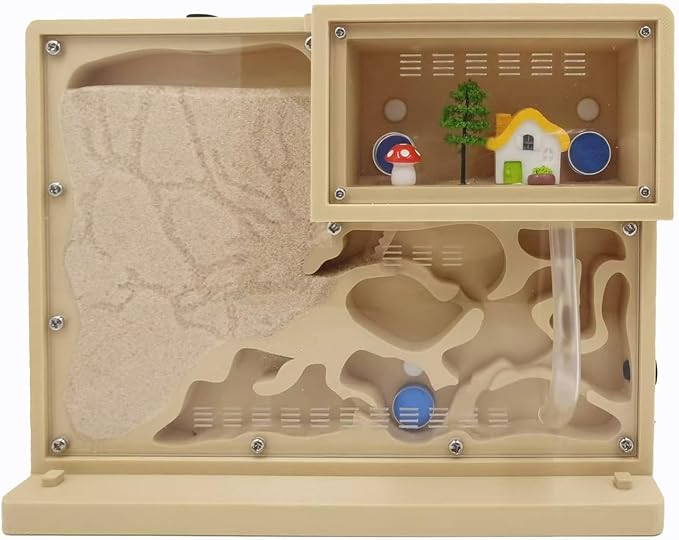 Sand Ant Farm Castle for Kids,Live Ant Habitat Kit with Nutrient Sand - Interactive Ant Colony Observation Terrarium STEM Educational Science Kit for Adults, Students (Yellow)