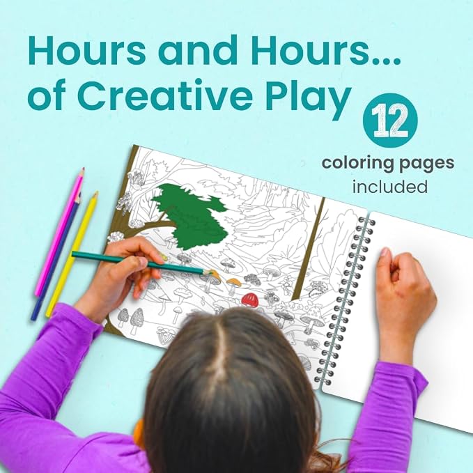 Cupkin Plants & Mushrooms Coloring & Sticker Activity Book | 500+ Stickers | Spiral-bound kids craft format with 12 scenes, 12 art pages, side-by-side viewing, and an easy-peel design for ages 2–8