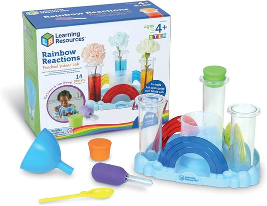 Learning Resources Rainbow Reactions Preschool Science Lab | Preschool Science Kit, Experiments for Kids, STEM Toys for Boys and Girls, 14 Pieces, Ages 4+