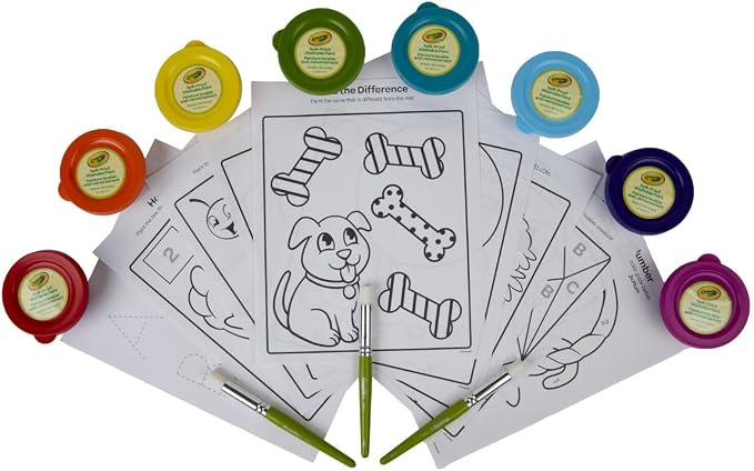 Crayola Spill Proof Paint Set (8ct), Washable Toddler Paint Kit | Screen Free Activity, Arts & Crafts Kit for Kids, Painting Gift for Toddlers, Ages 3+