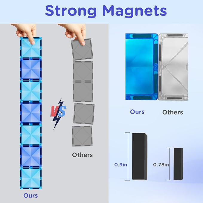 AFUNX Diamond Magnetic Tiles,116PCS Sturdy-Build STEM Toys for Kids | Endless Building Possibilities,Safe ABS and Smooth Edges,Educational Toys for Pretend Play,Gifts for Boys and Girls