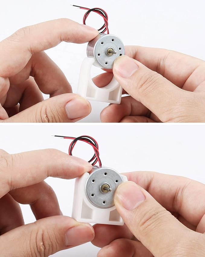 Sntieecr 6Set Mini Generator Motors 3V-12V DC Motor, Wind Turbine Generator | with Mini Fan Leaf and Plastic Motor Holder for DIY Educational Physics Experiment