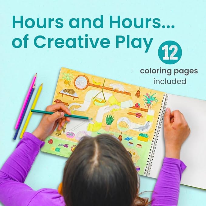 Cupkin Pet Animals Coloring & Sticker Activity Book | 500+ Stickers | Spiral-bound kids craft format with 12 scenes, 12 art pages, side-by-side viewing, and an easy-peel design for ages 2–8