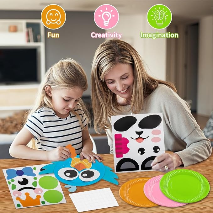 16 Pack Arts and Crafts for Kids Toddler DIY Animal Paper Plate Art Gifts