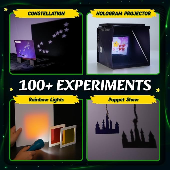 PW Light & Shadow Science Kit for Kids Ages 8–14, 100+ DIY Activities | Kids Science Experiment Kit, Hands-On Learning Toy, Birthday/Return Gift