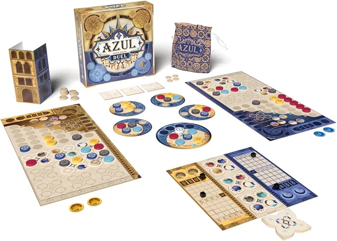 Asmodee Azul Duel Board Game - Competitive Head-to-Head Tile-Placement Strategy Game, Stunning Mosaic Art and Quick Gameplay for Kids & Adults, Ages 8+, 2 Players, 30-45 Minute Playtime | Competitive Head-to-Head Tile-Placement Strategy Game, Stunning ...