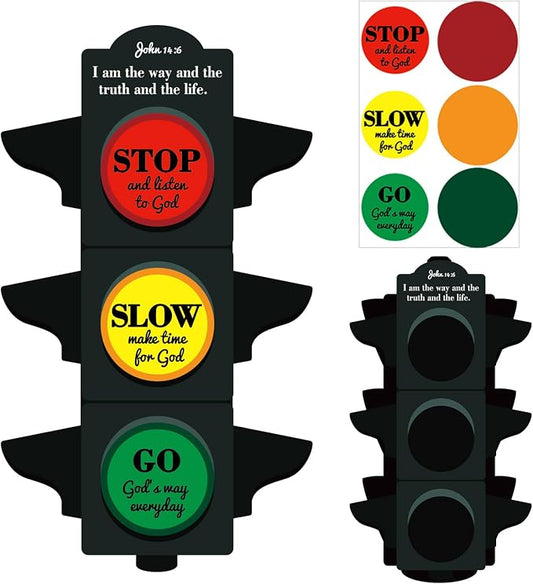 Eaasty 30 Pcs Sunday School Crafts for Kids Traffic Light Religious Crafts