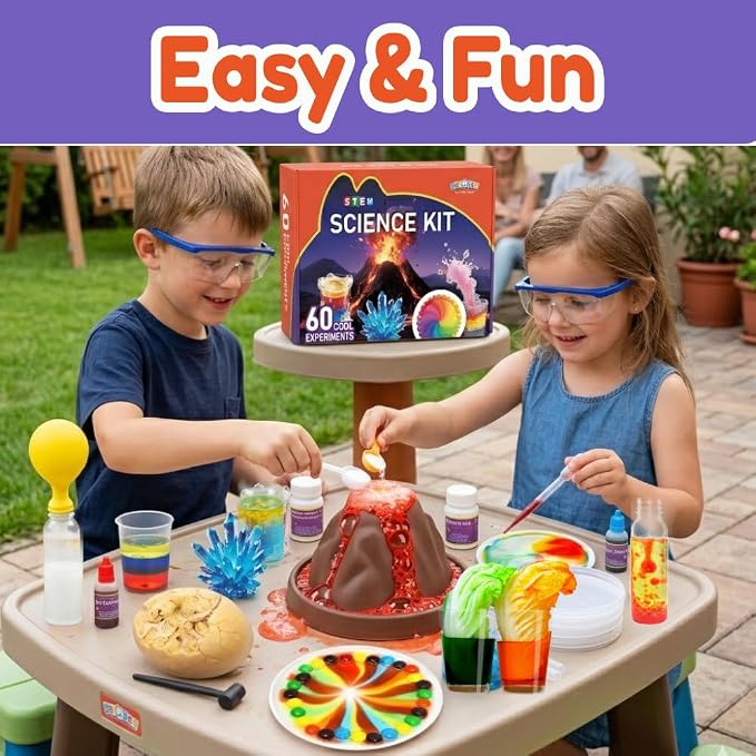 BenBen Science Kit for Kids Age 6-8, 60 Starter Experiments,Birthday Gift | STEM Toy for Boys Girls, Homeschool Classroom Education, Family Group Screen-free Learning Activity, Back to School Gift